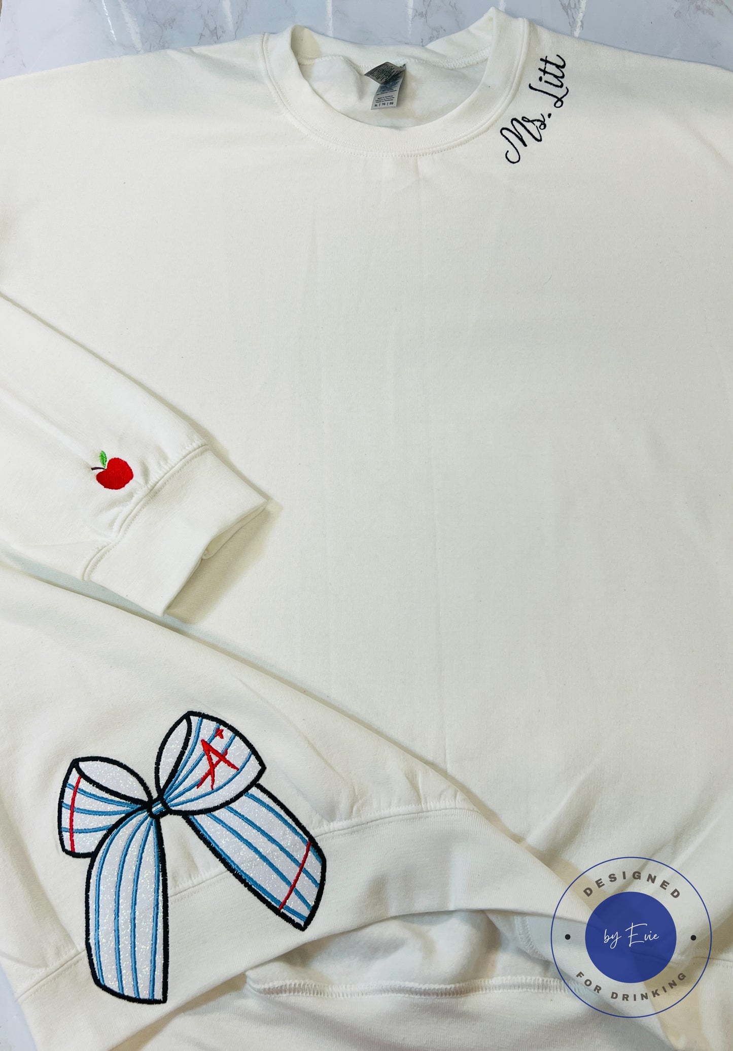 Embroidered teacher sweatshirt