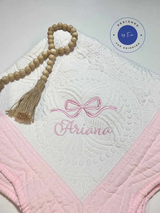 Custom Embroidered￼Heirloom quilts 36 x 46 ￼